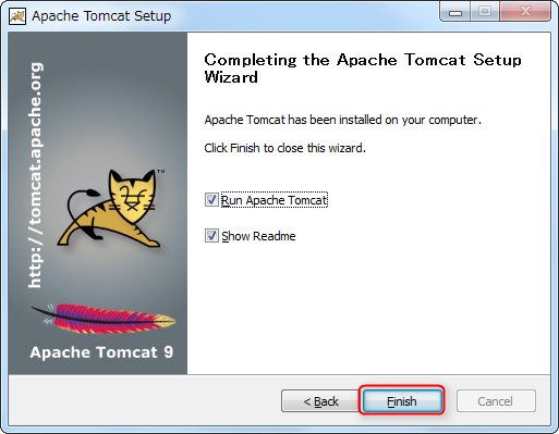 Tomcat インストーラーを使用するインストール画面07